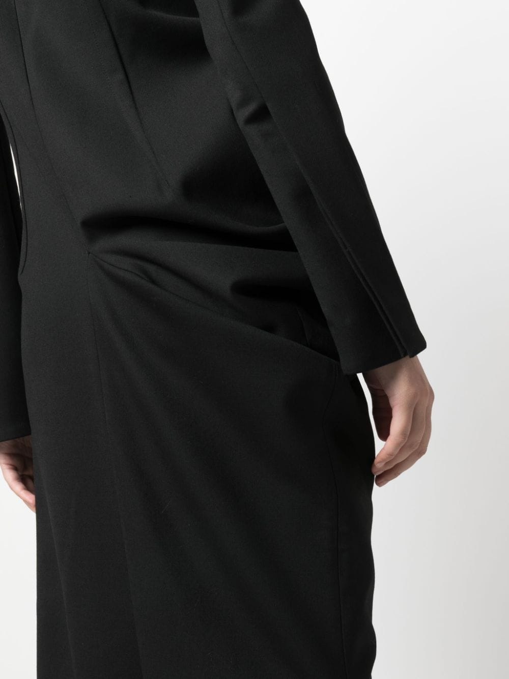 gathered-detailing long-sleeved shift dress - 5