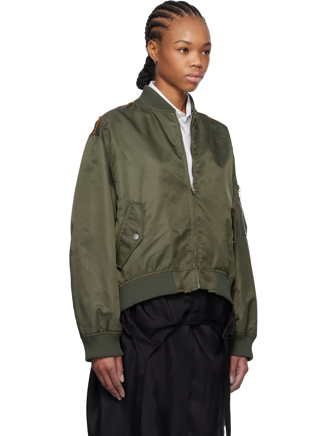 Khaki Spliced Bomber Jacket - 2