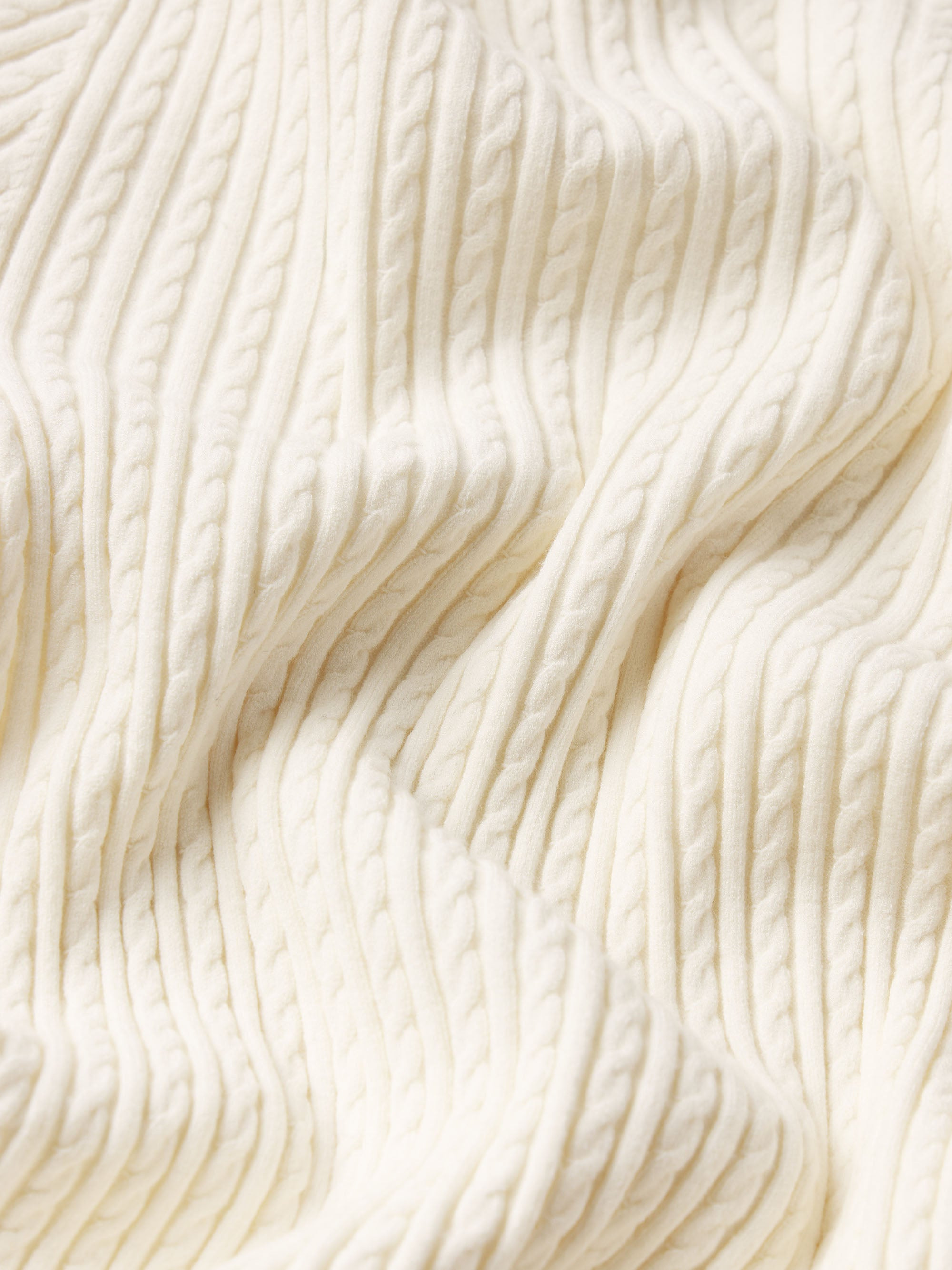 The Fine Cable Tee in Cream - 7