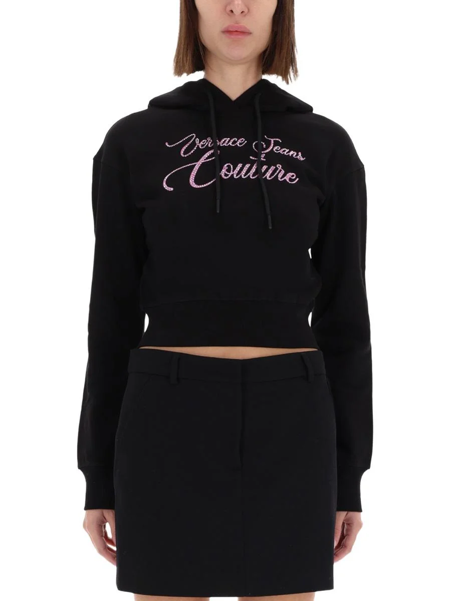 Versace Jeans Couture Cropped Sweatshirt With Logo - 1