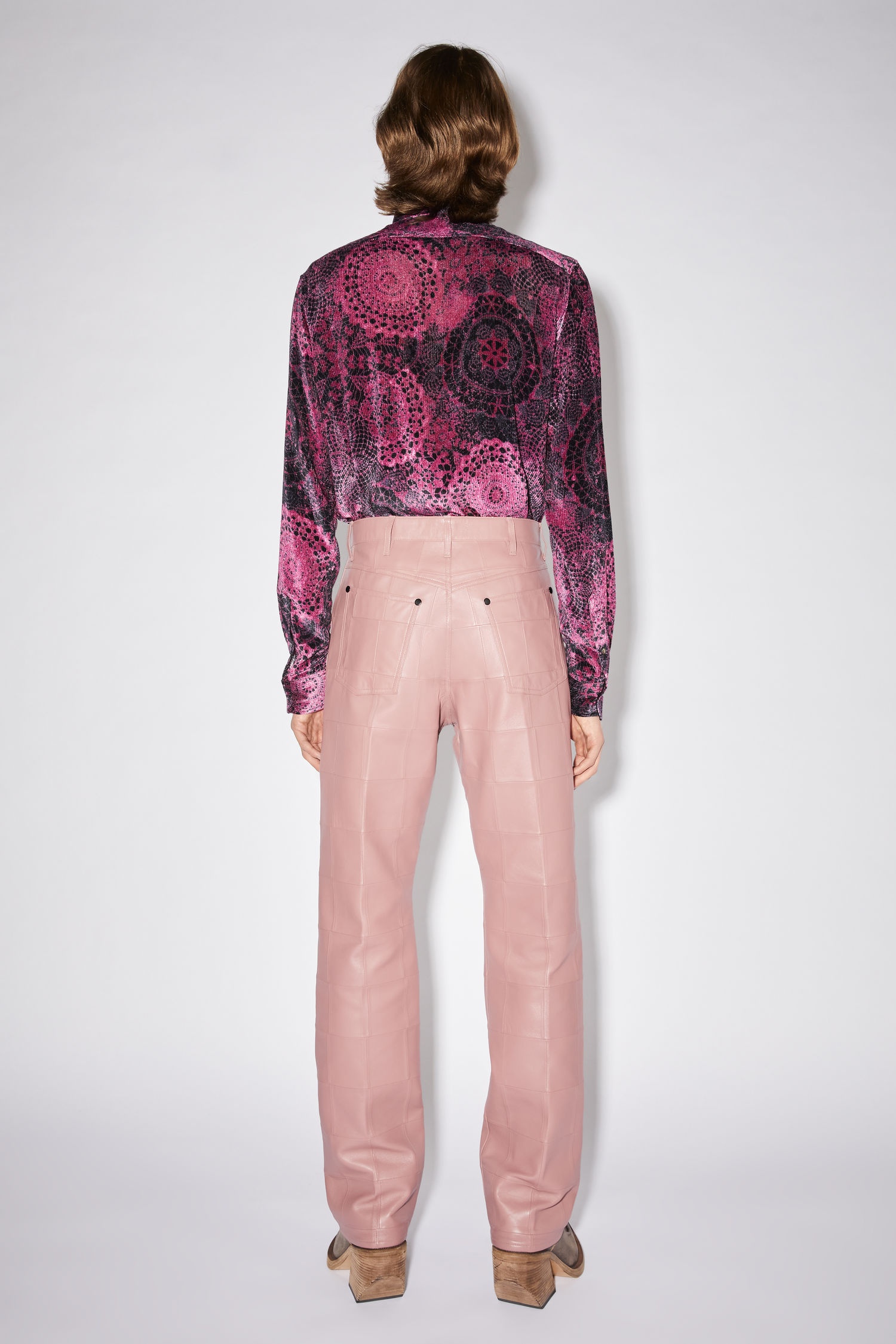 Patchwork trousers - Mauve purple - 3