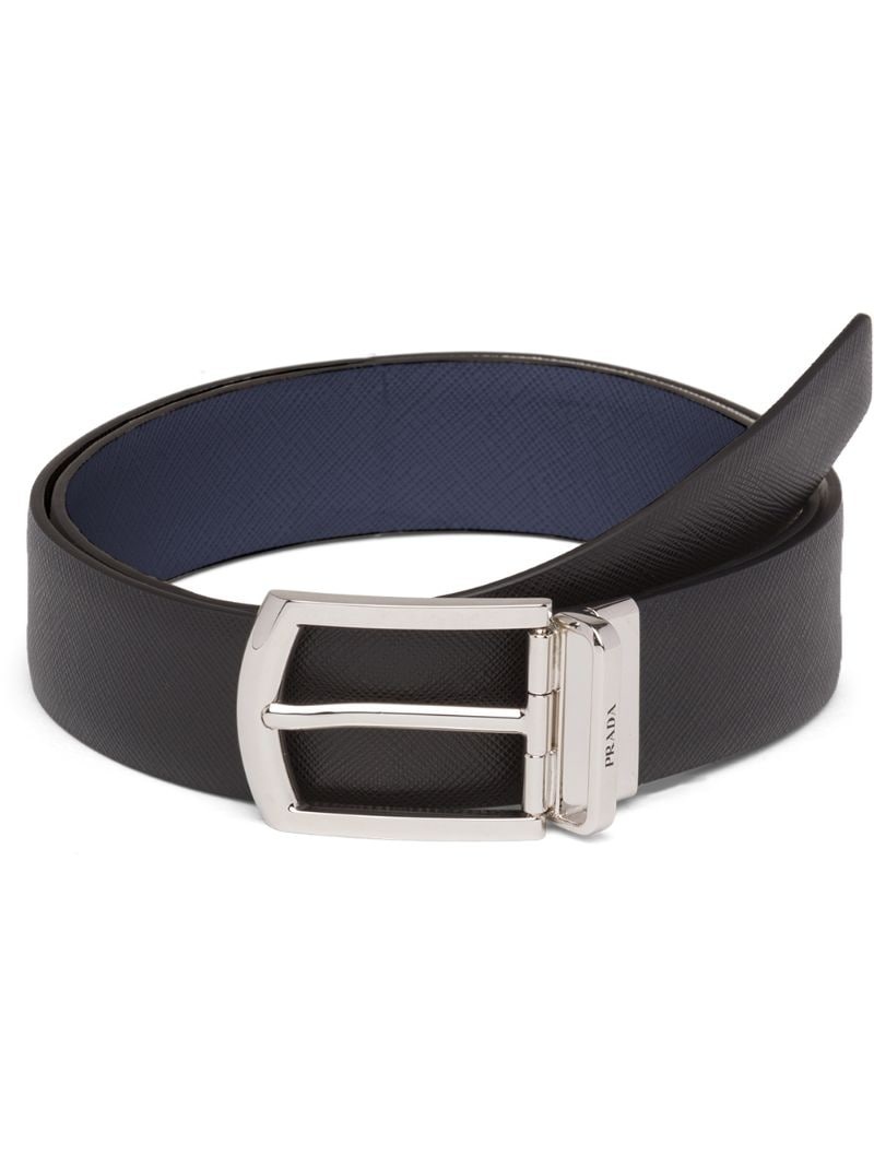 ベルト Prada Reversible Saffiano belt Black Reversible Saffiano And Leather Belt | PRADA