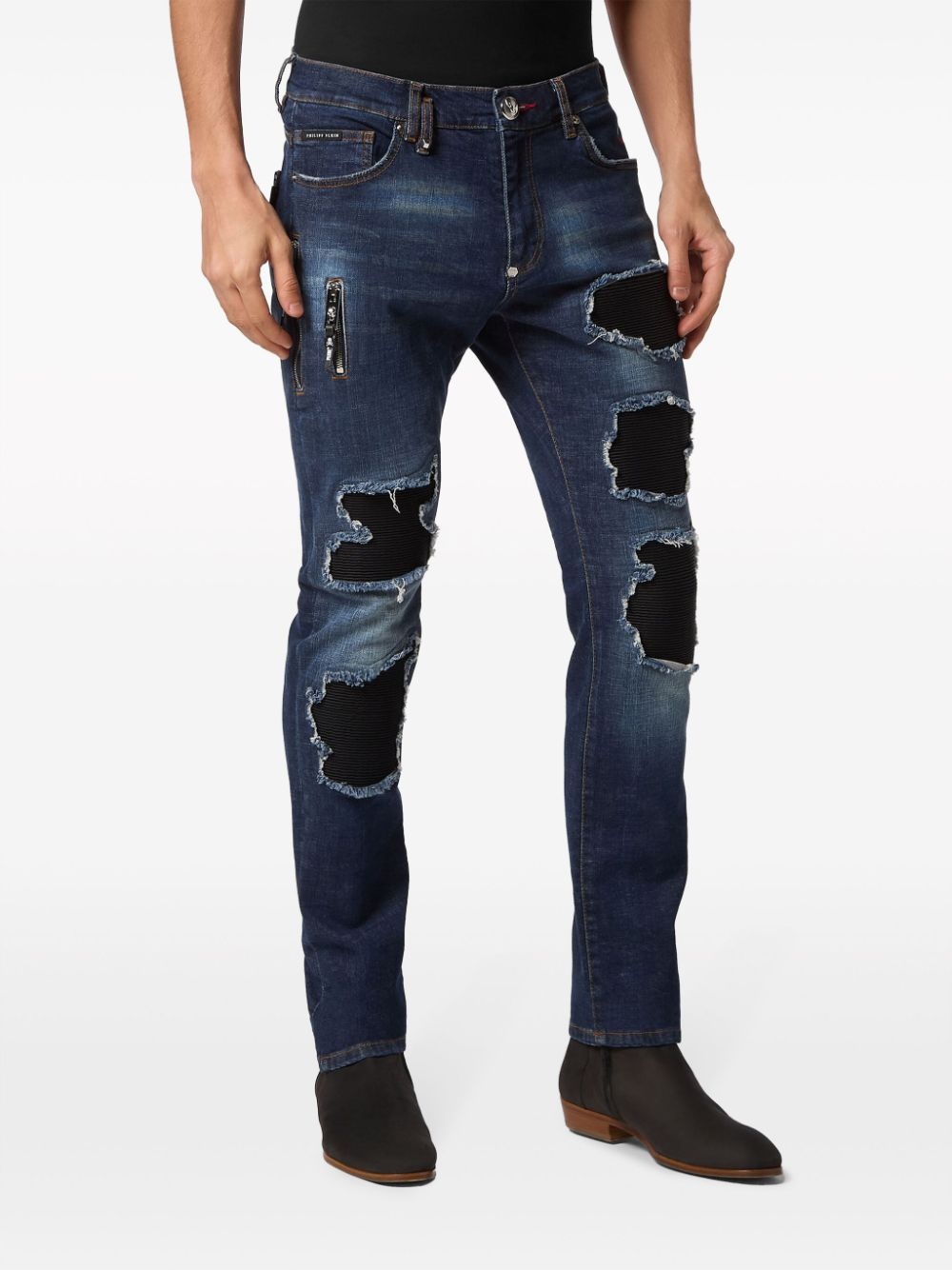 distressed-effect slim-cut jeans - 3