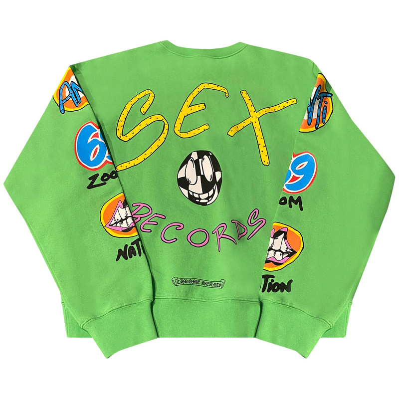 Chrome Hearts Chrome Hearts x Matty Boy Sex Records Crewneck 'Green' outlook