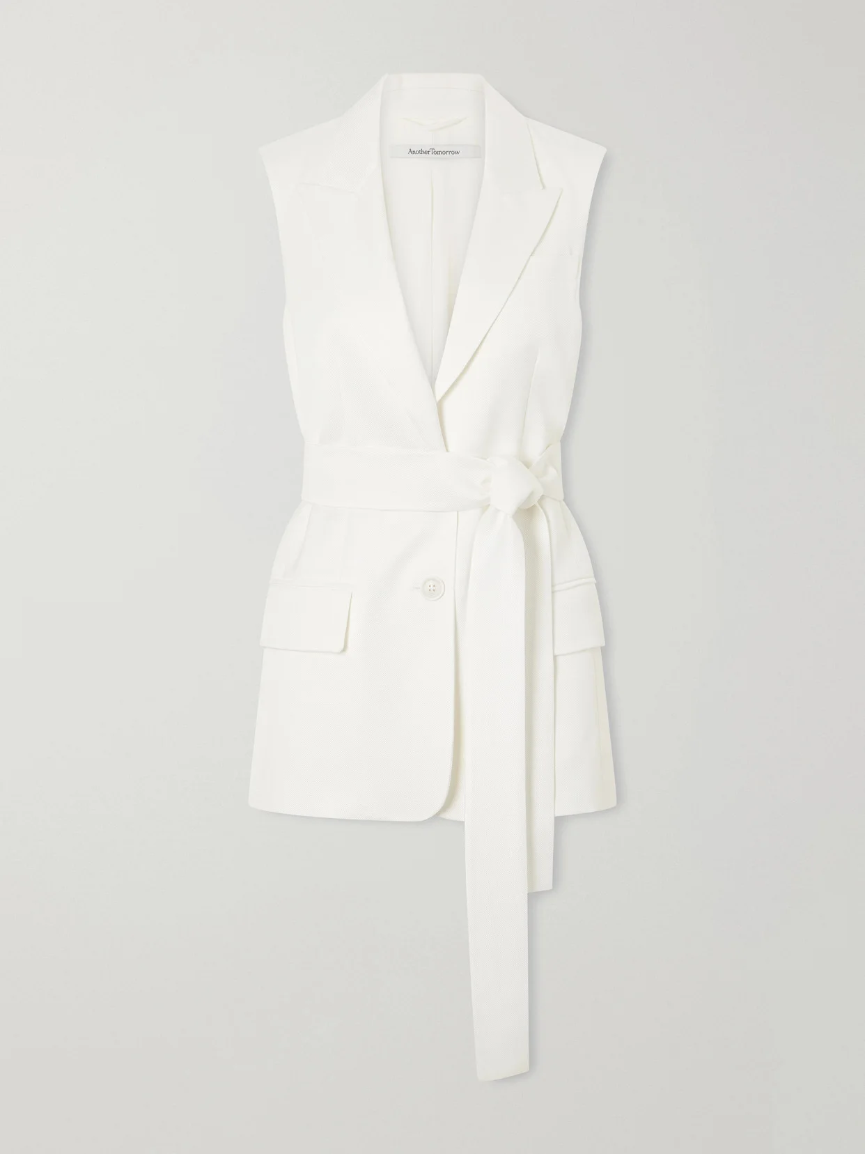 Belted Twill Vest - 1