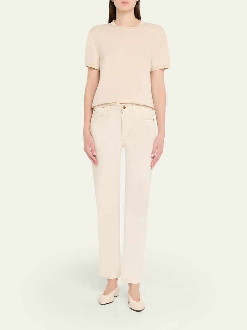 Loro Piana Ice Wish Short-Sleeve Crewneck Sweater outlook