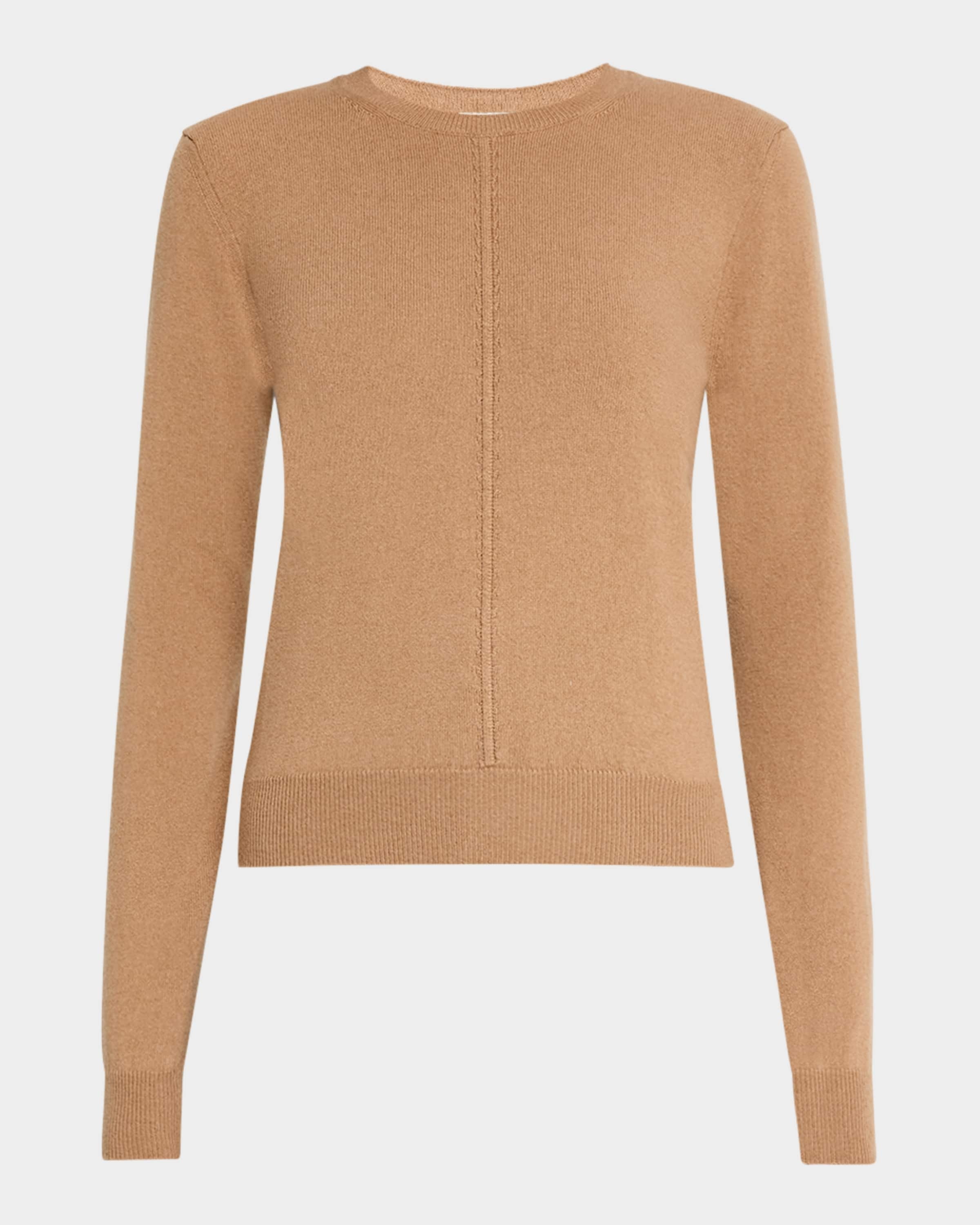 Seamed Crewneck Cashmere Sweater - 1