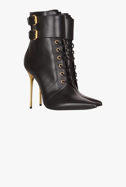 Black leather Uria ankle boots - 2