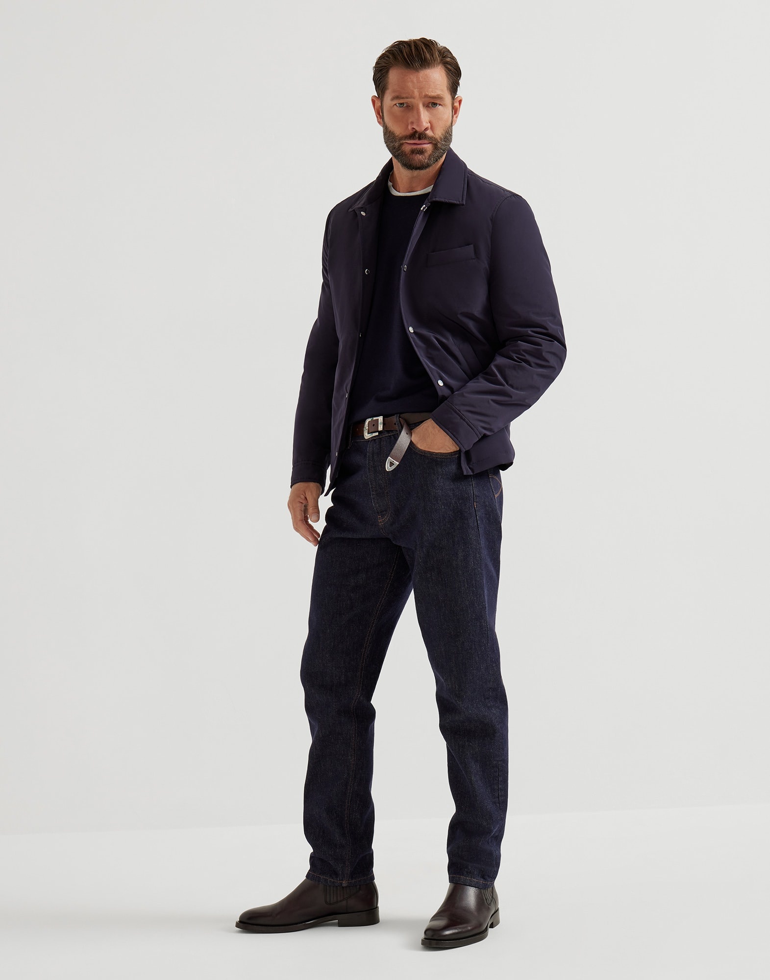 Water-resistant microfiber shirt-style outerwear jacket with Thermore® padding - 5