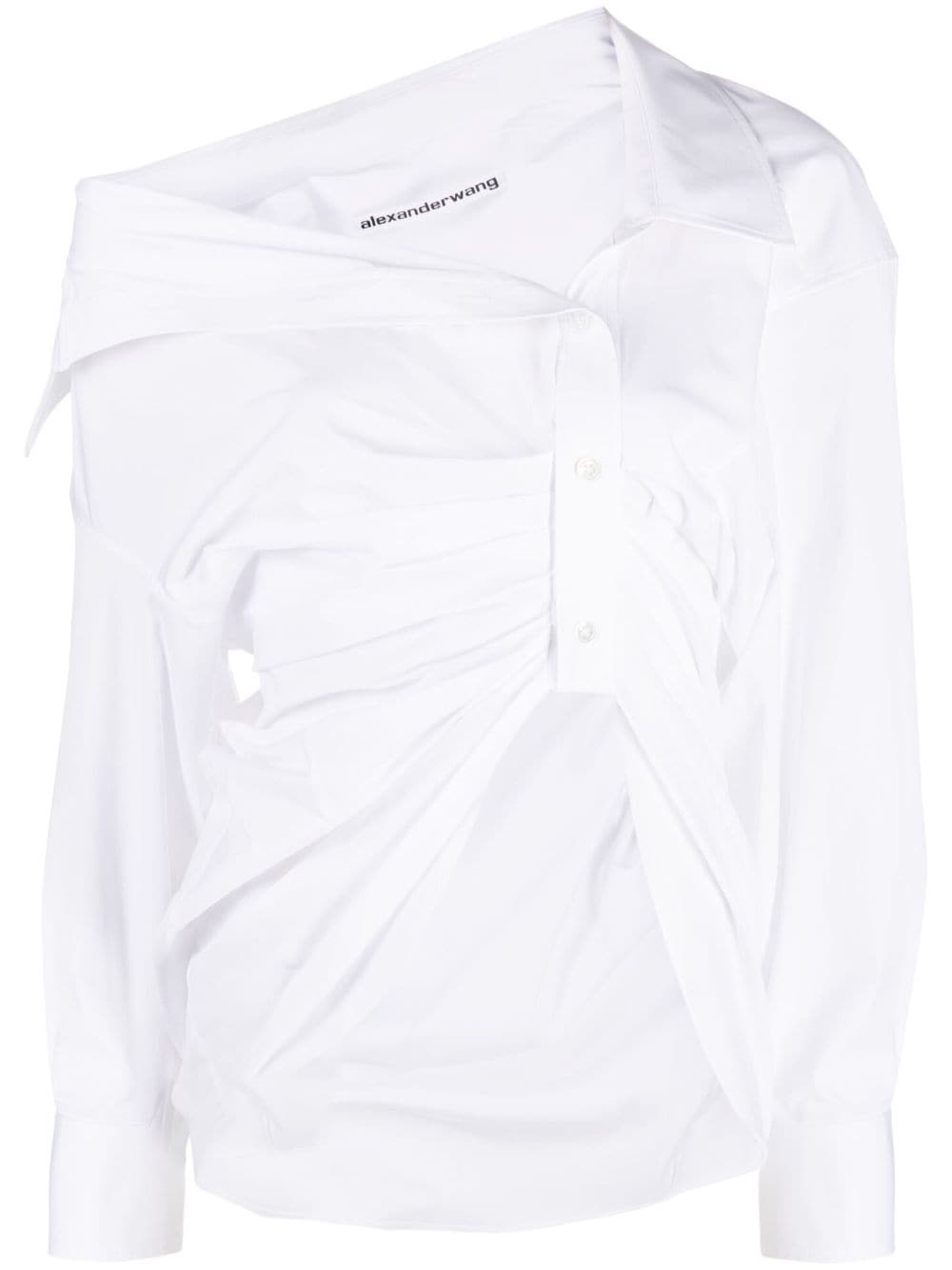 asymmetric ruched shirt - 1