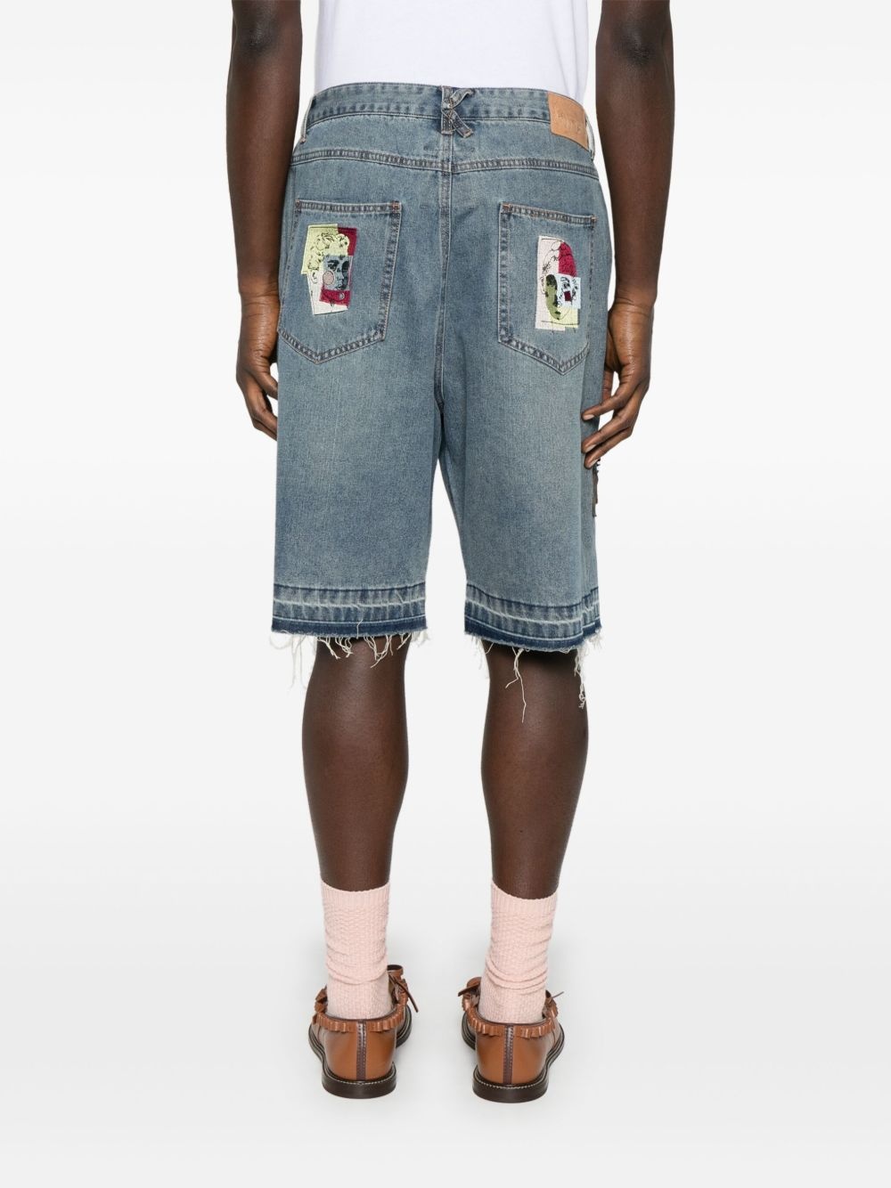 patchwork-face shorts - 4