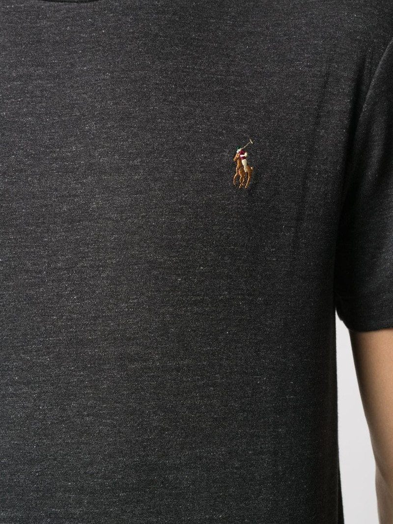 embroidered logo plain T-shirt 5