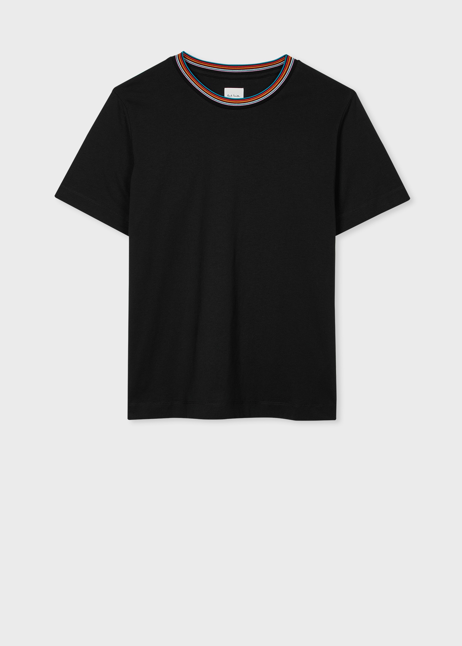 Women's Black 'Signature Stripe' Crew Neck T-Shirt - 1