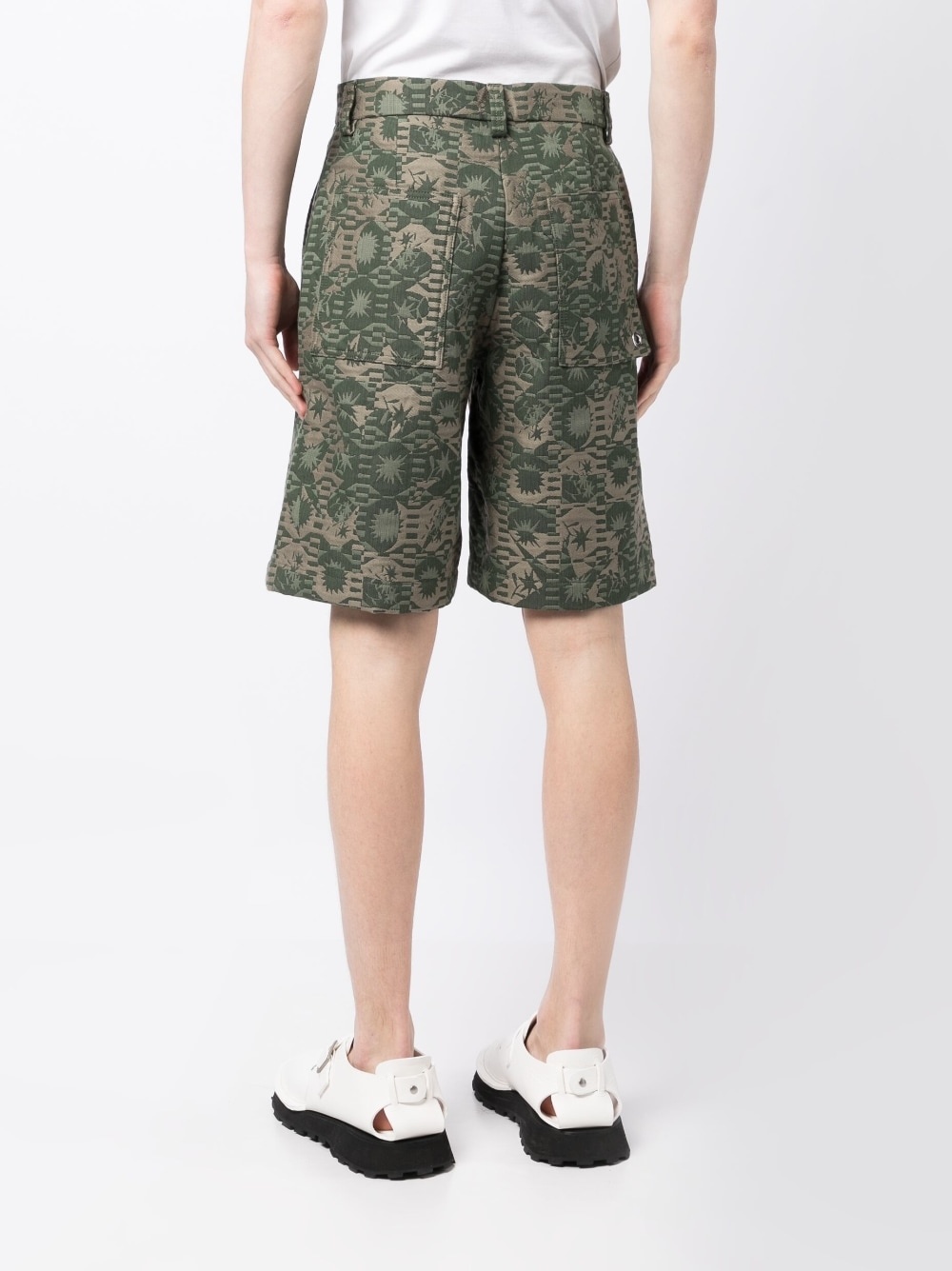 abstract-embroidery bermuda shorts - 4