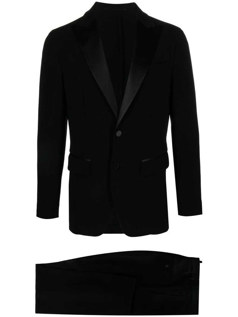 silk-trim two-piece suit 1