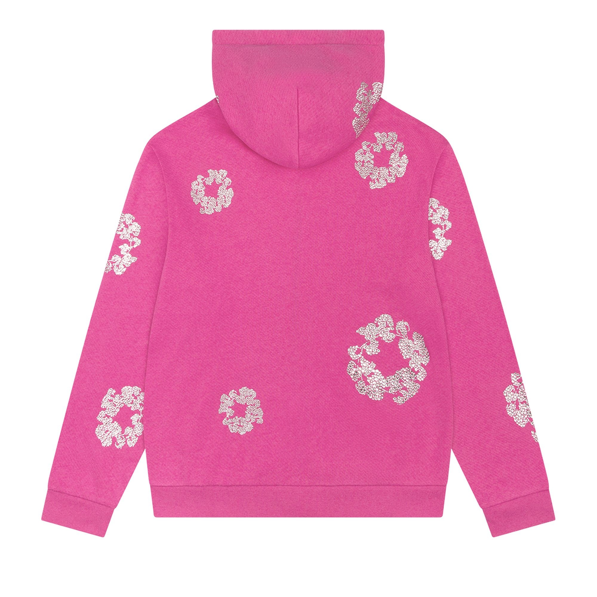 Denim Tears Cashmere Swarovski Cotton Wreath Zip Hoodie 'Pink' - 2