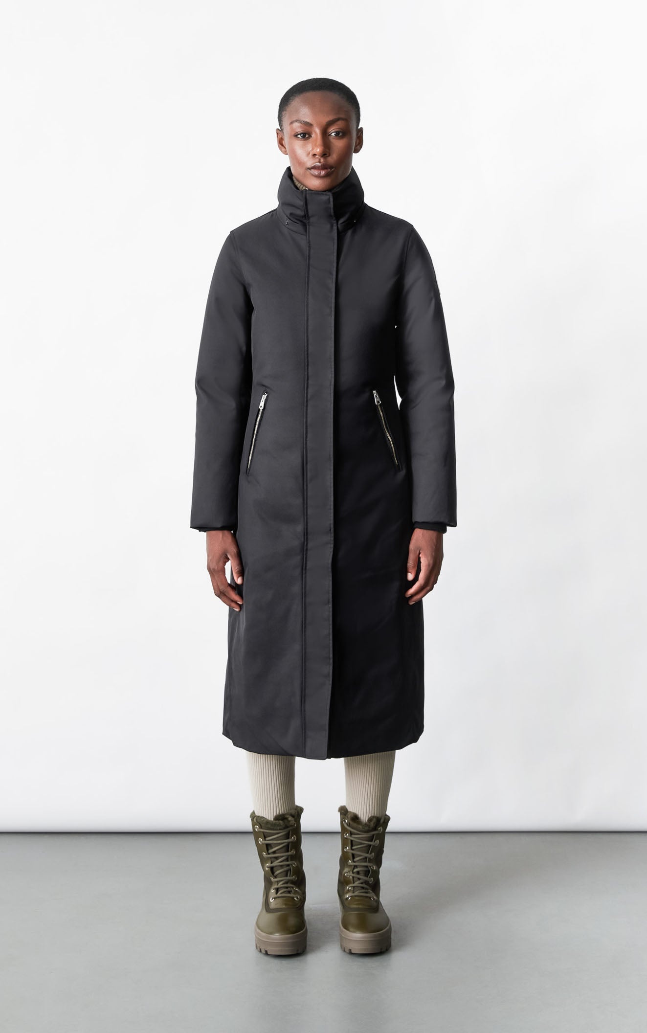 KELSIE Long twill down coat with hood for ladies - 7