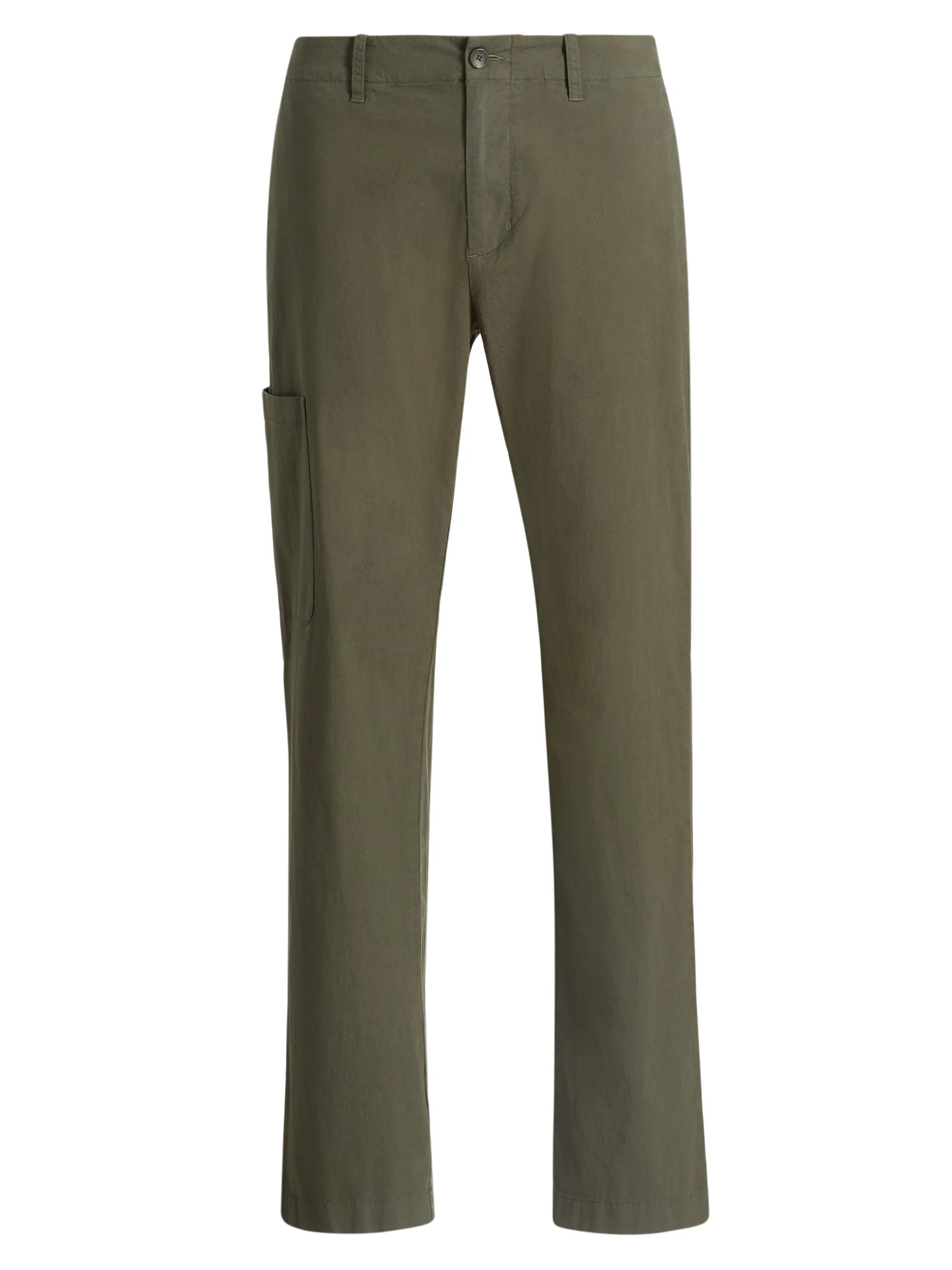 Men's Owen Stretch-Cotton Straight-Leg Trousers - Coulter Green - 1