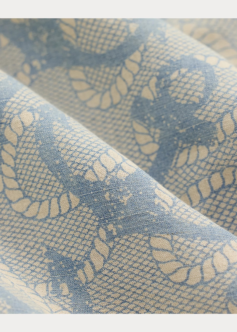 Indigo Anchor-Print Camp Shirt 4