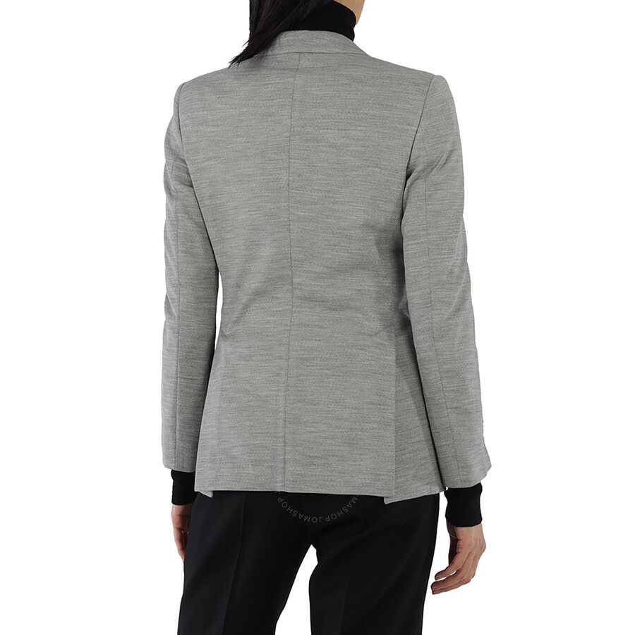 Burberry Grey Taupe Melange Technical Wool Jersey Blazer - 5