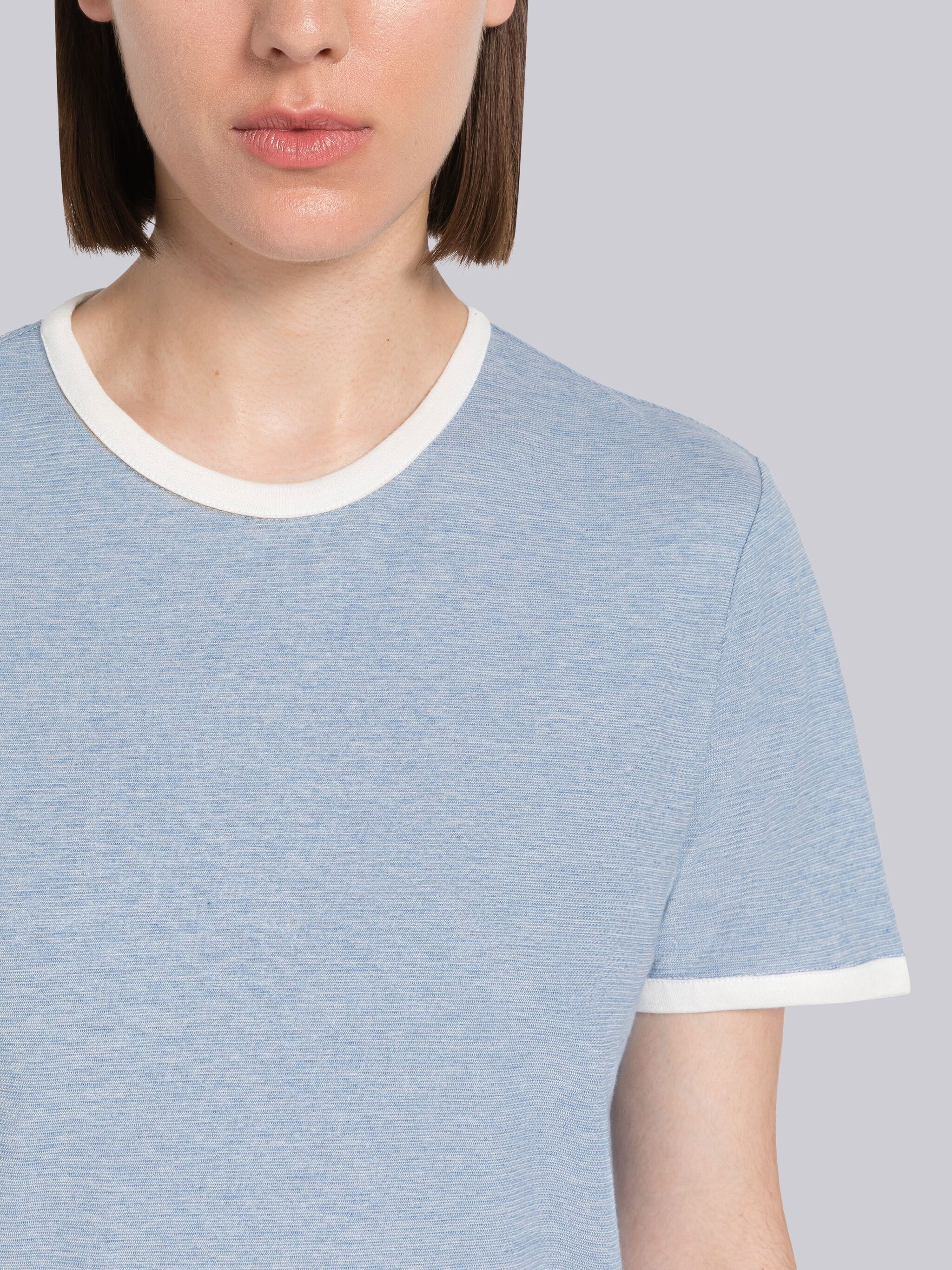 Melange Jersey Short Sleeve Ringer Tee - 5