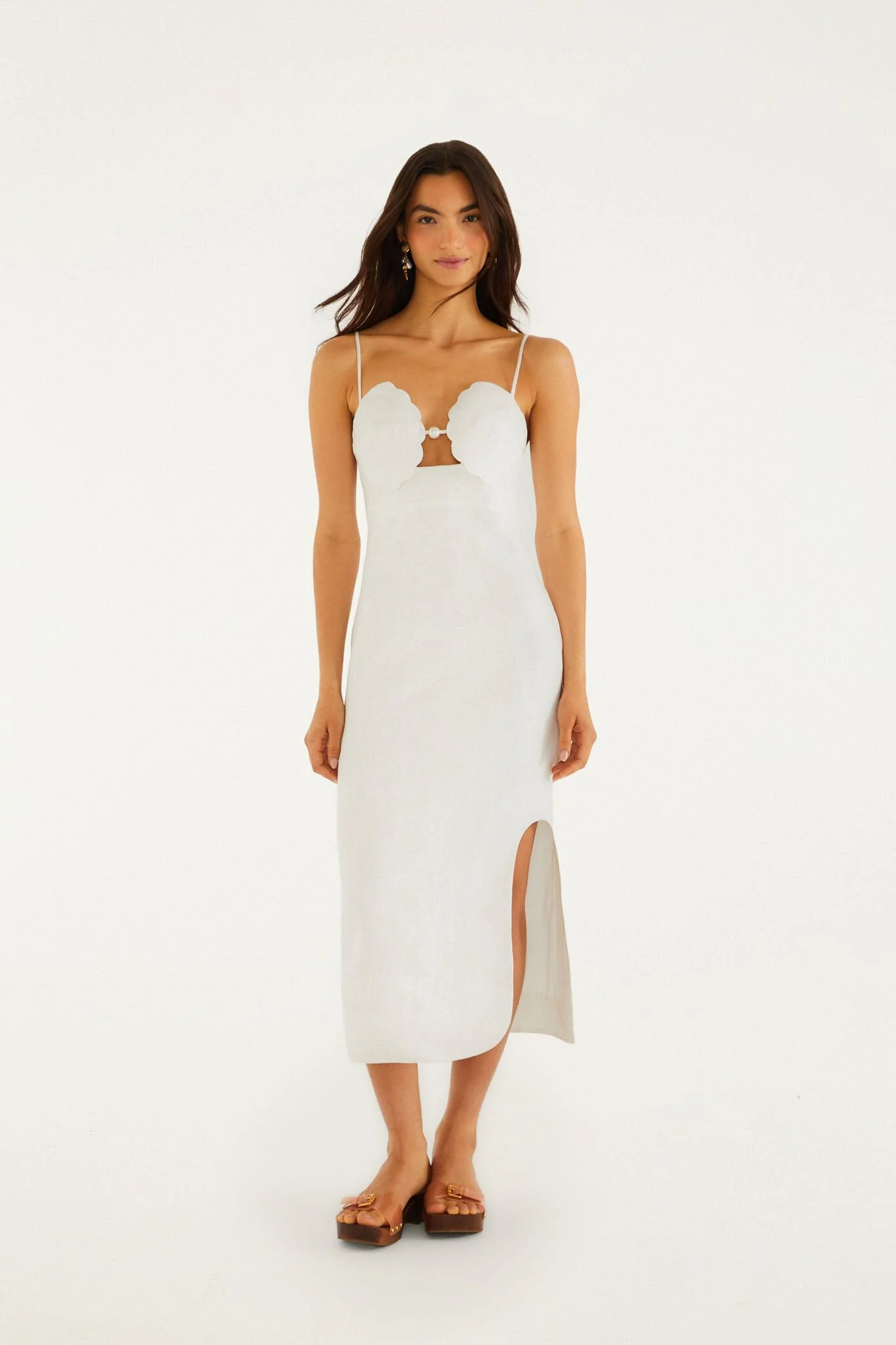 FARM RIO Off-White Shell Bodice Pearl Midi Dress - 355384 | REVERSIBLE FARM RIO Off-White Shell Bodice Pearl Midi Dress - 355384 | REVERSIBLE