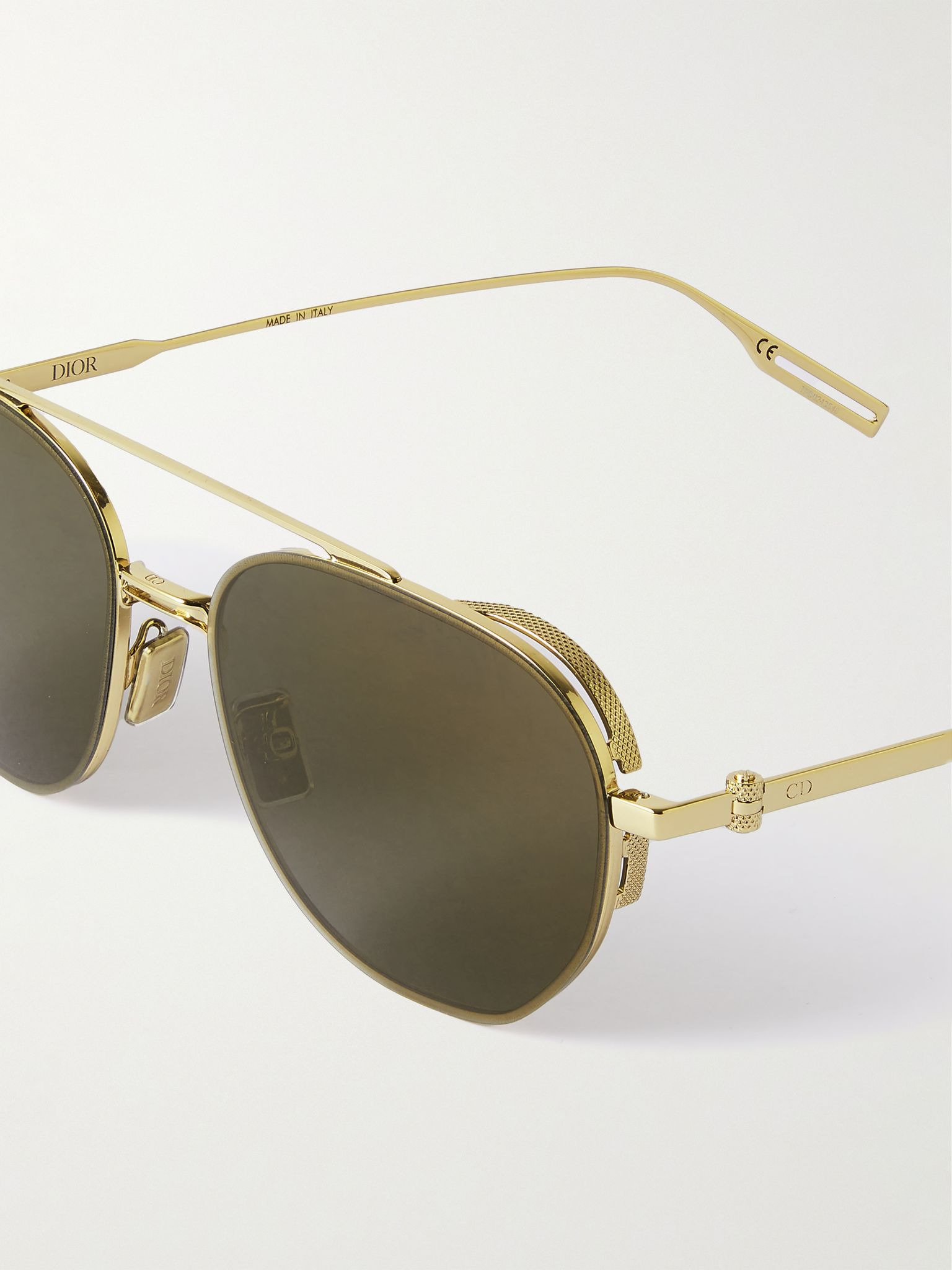NeoDior RU Aviator-Style Gold-Tone Sunglasses Gold - 3
