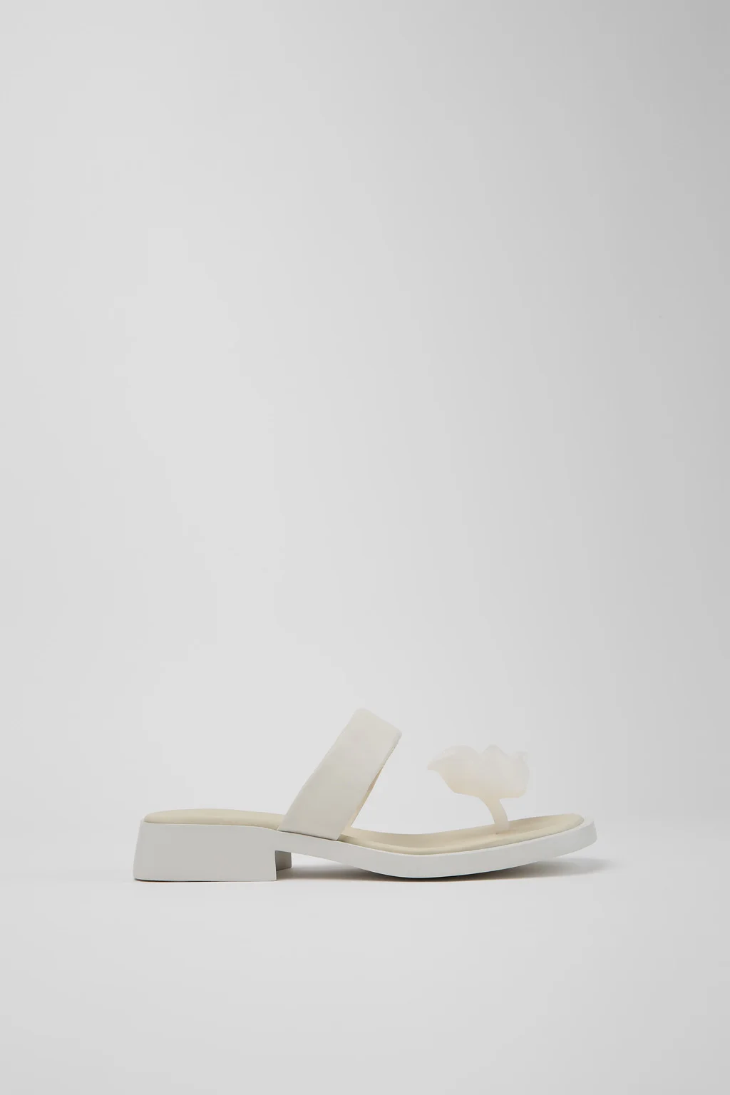 Dana White Leather Sandals for Women. - 1