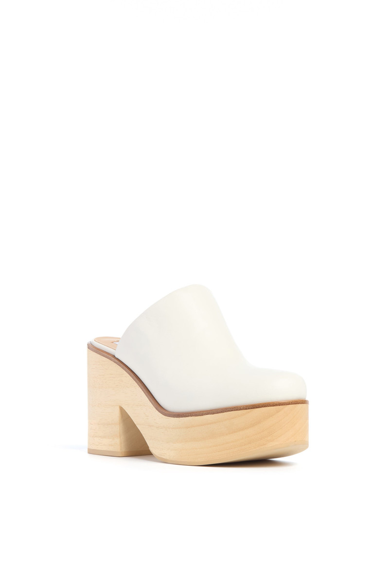 Blake Platform Mule in Ivory Leather 2