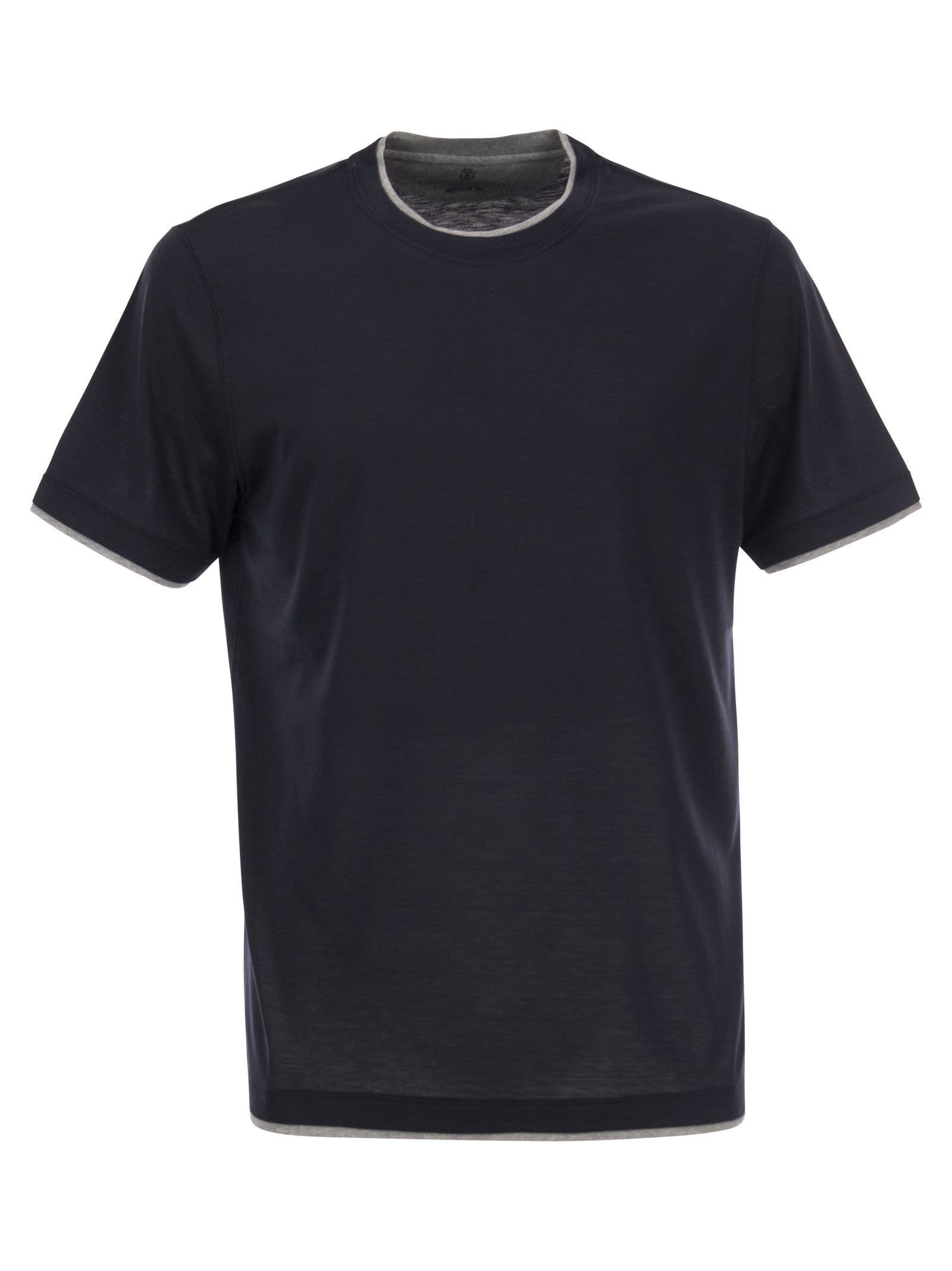 Brunello Cucinelli Silk And Cotton T Shirt - 1