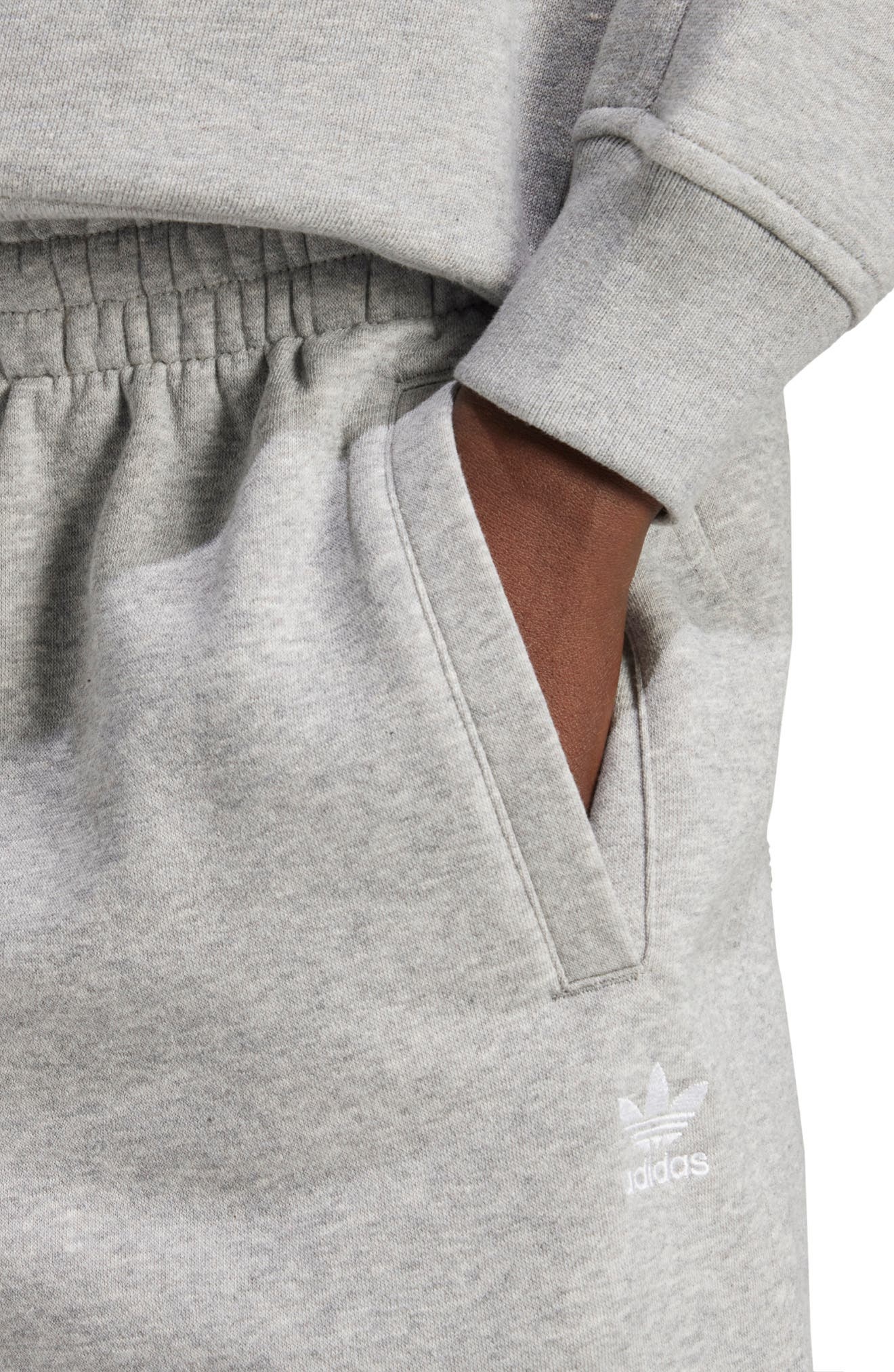 adidas Essentials Trefoil Lifestyle Fleece Sweatpants in Mgreyh at Nordstrom - 3