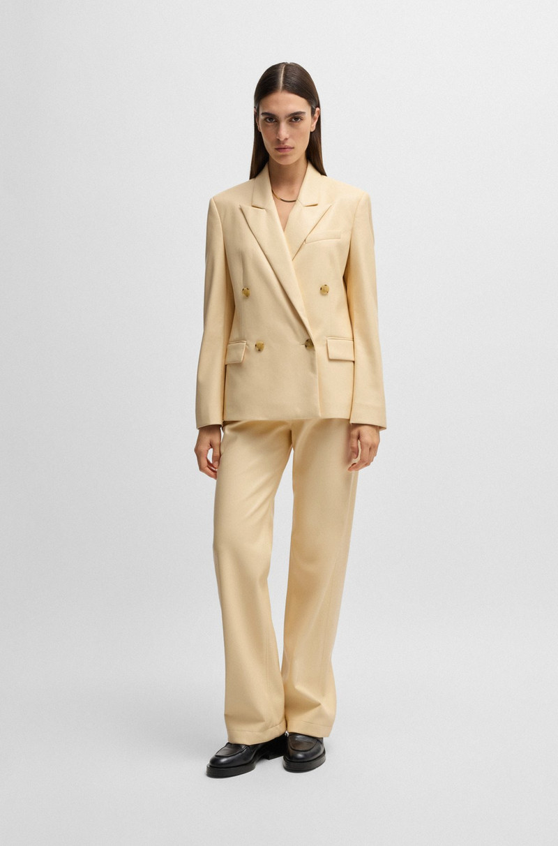 BOSS REGULAR-FIT DOUBLE-BREASTED BLAZER IN FAUX LEATHER outlook