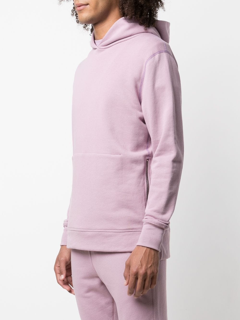 solid-colour long-sleeve hoodie - 3