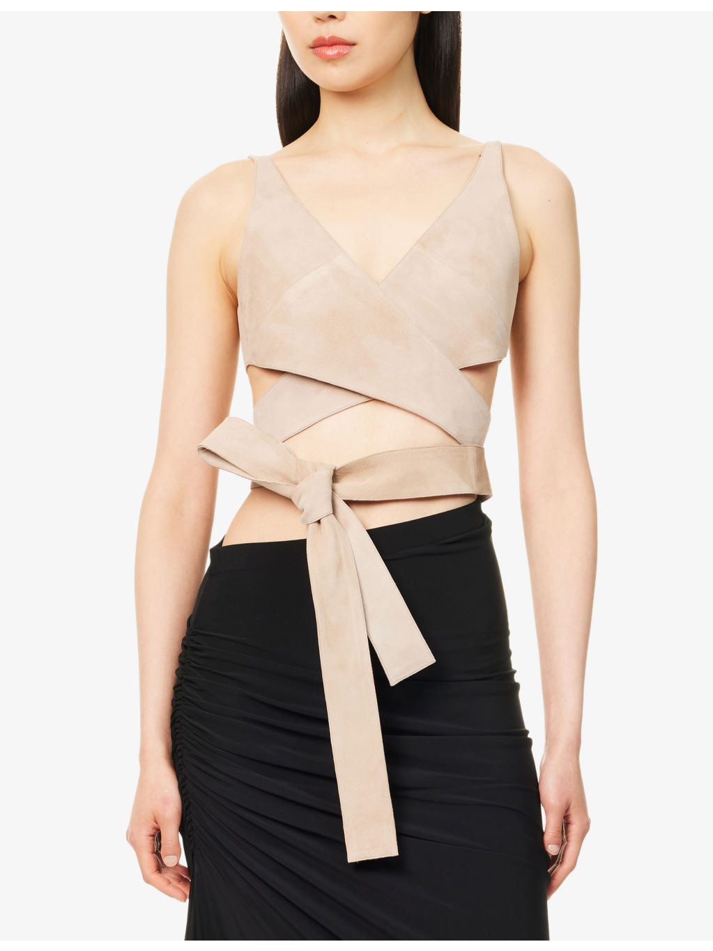 Wrap Crop Suede Top - 3