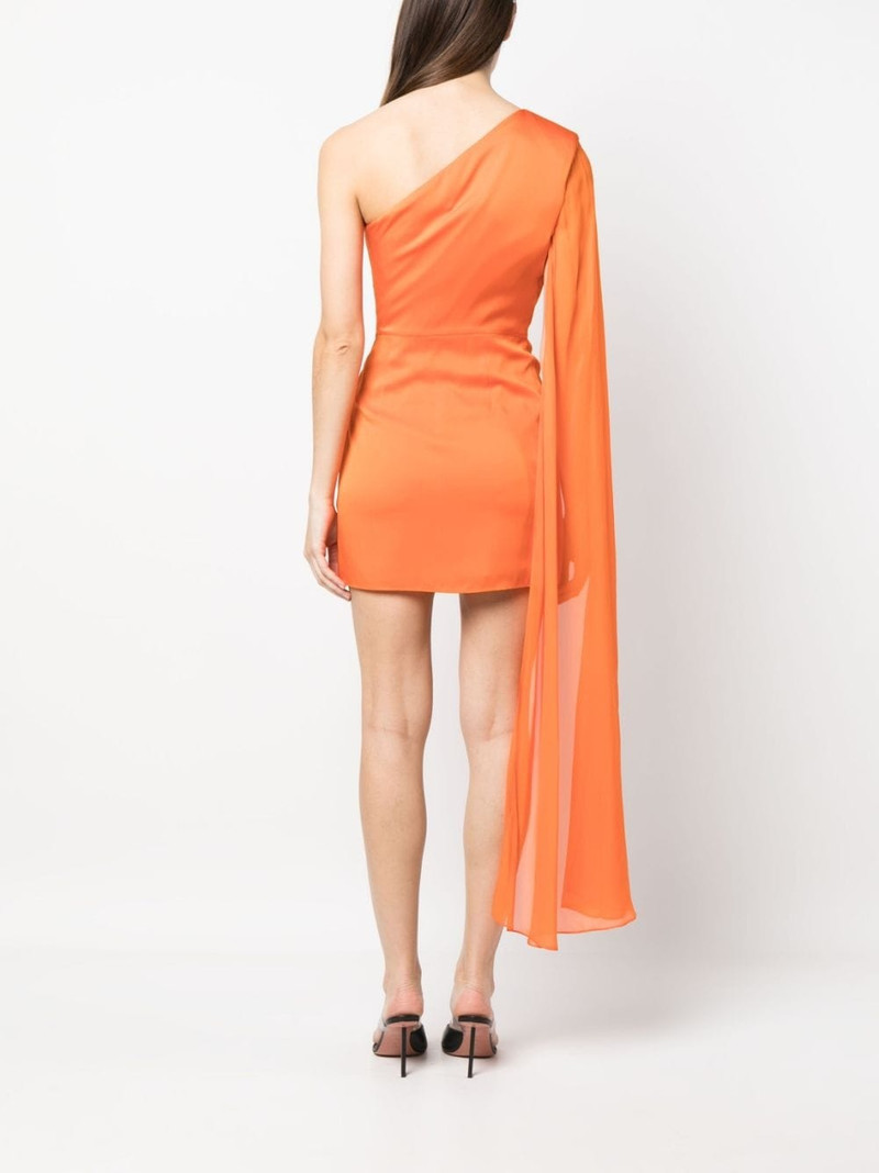 one-shoulder draped-detail dress 4