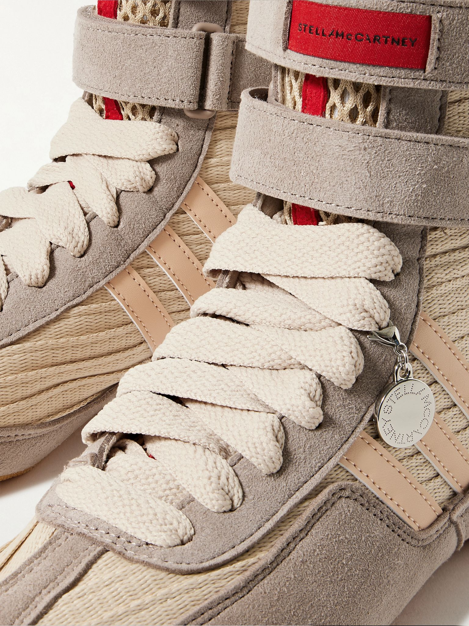 Rasant 2.0 vegan and mesh-trimmed canvas high-top sneakers Beige - 4
