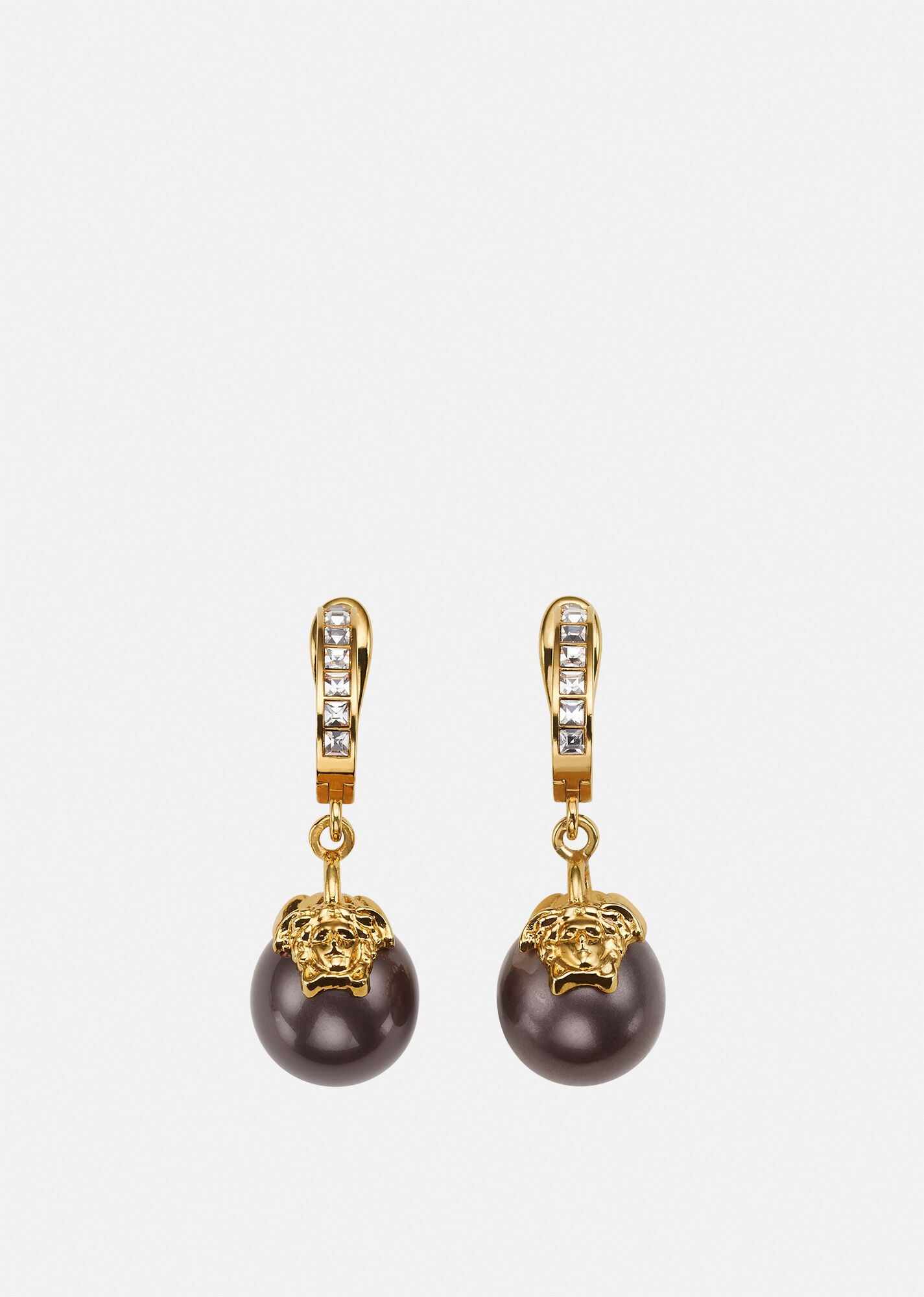 Medusa Pearl Drop Clip Earrings - 1
