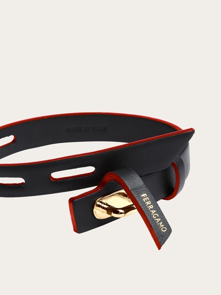 LEATHER BRACELET WITH EYELETS - 4