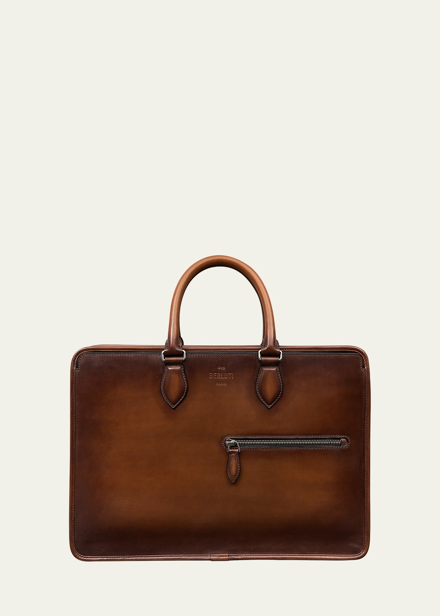 Men's Un Jour Scritto Leather Briefcase - 1