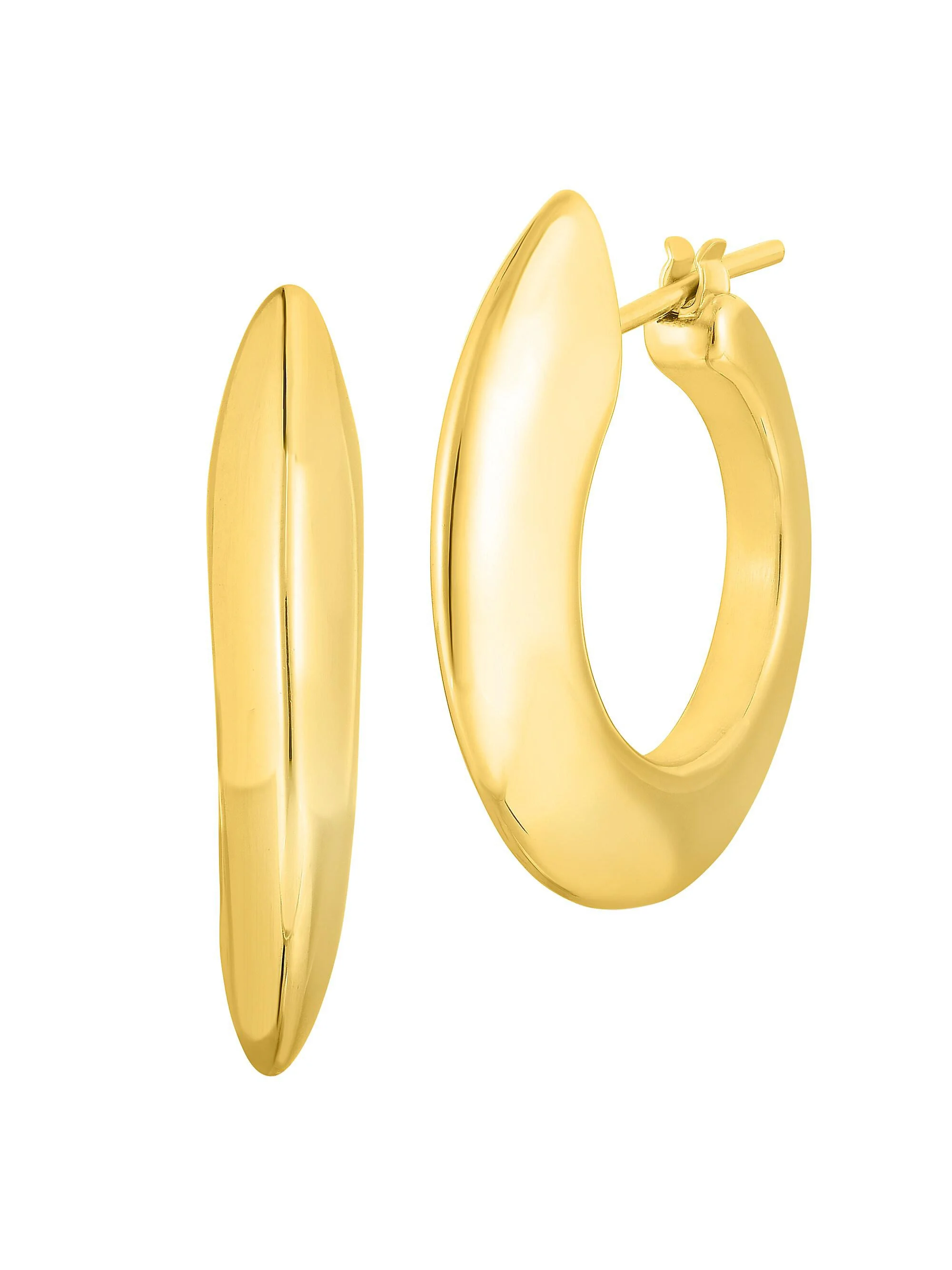 Women's Designer 18K Yellow Gold Wide Hoop Earrings - Gold - 1