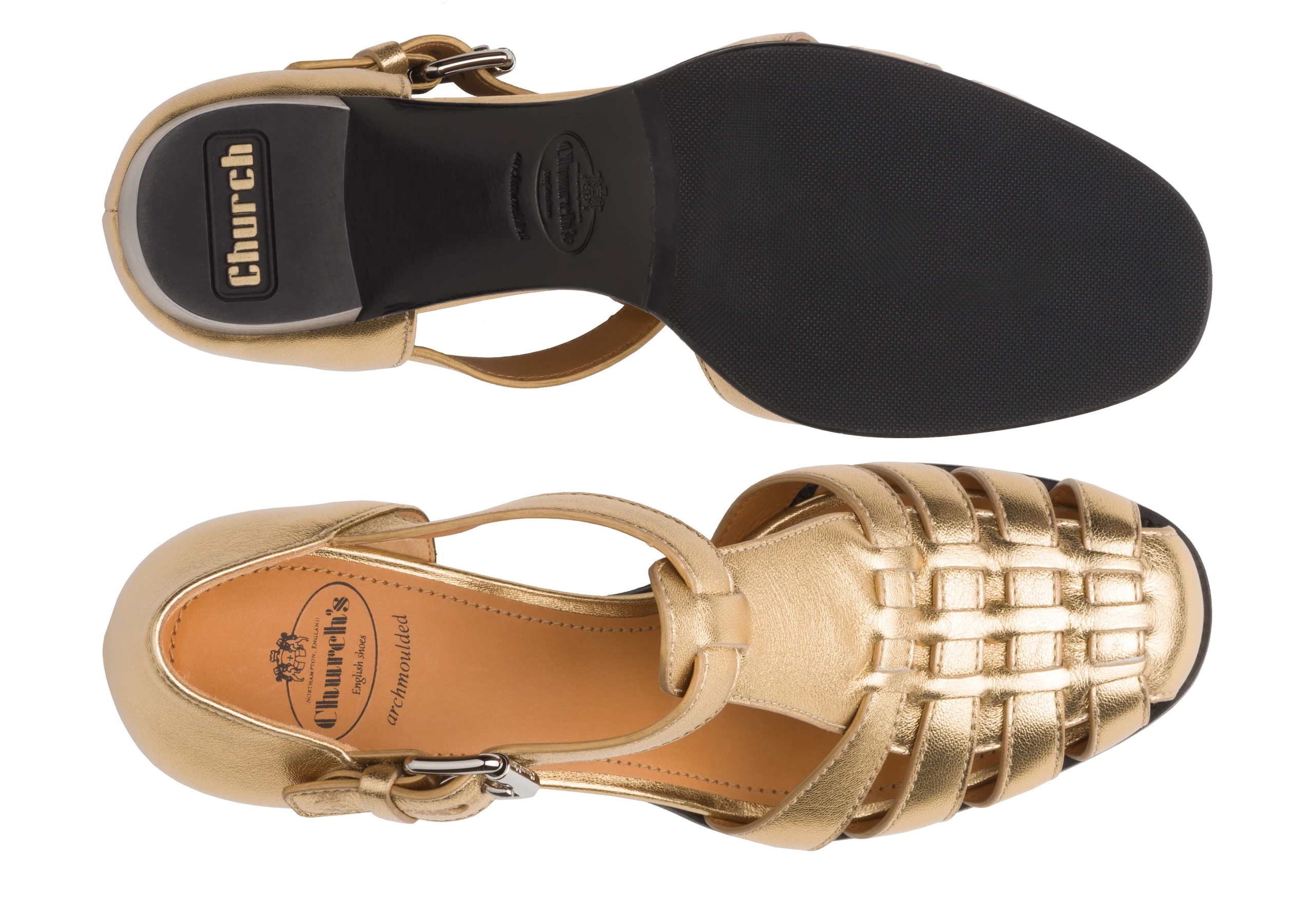 Kelsey 50
Nappa Leather Mid Heel Sandal Light gold - 3