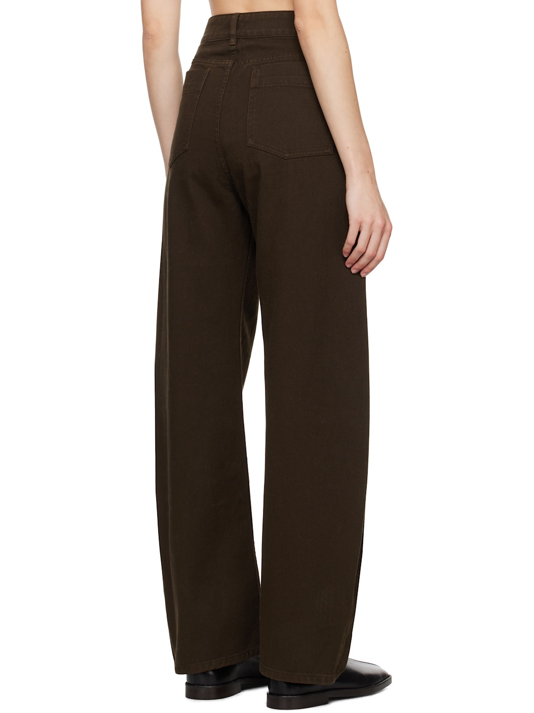 Brown High Waisted Curved Jeans - 3