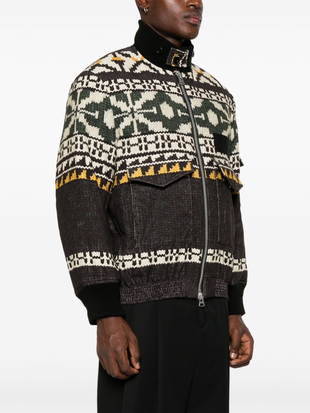 fair isle-print jacket - 3