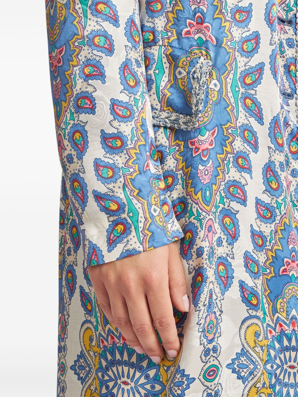 paisley-print duster coat - 4