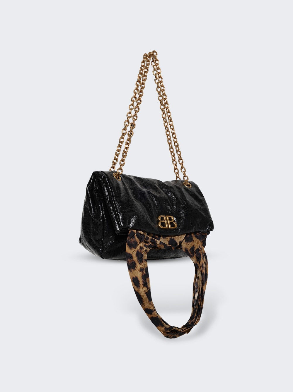Monaco Chain Bag S Black And Leopard - 4