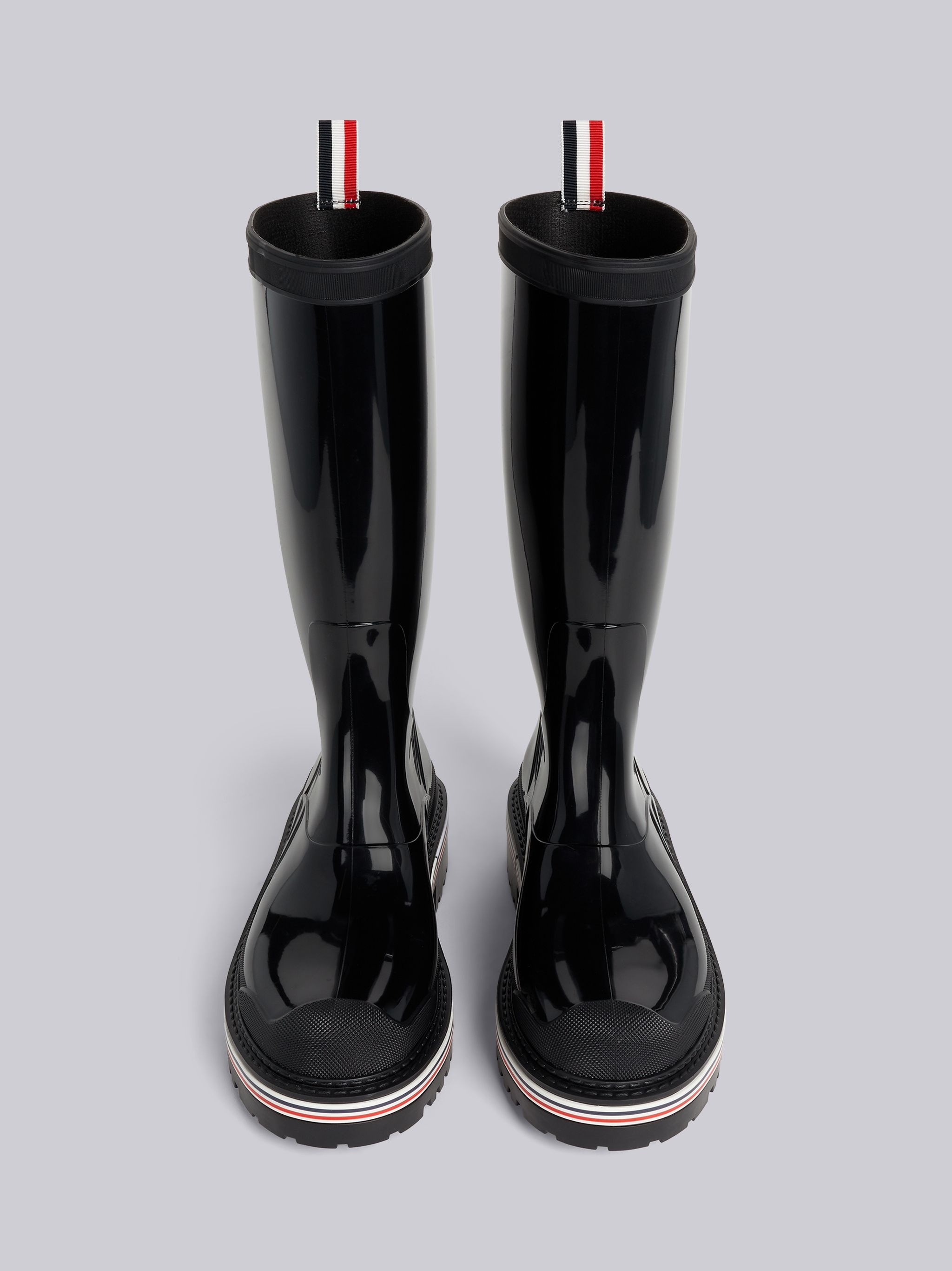 Molded Rubber Stripe Mid Calf Rain Boot - 4