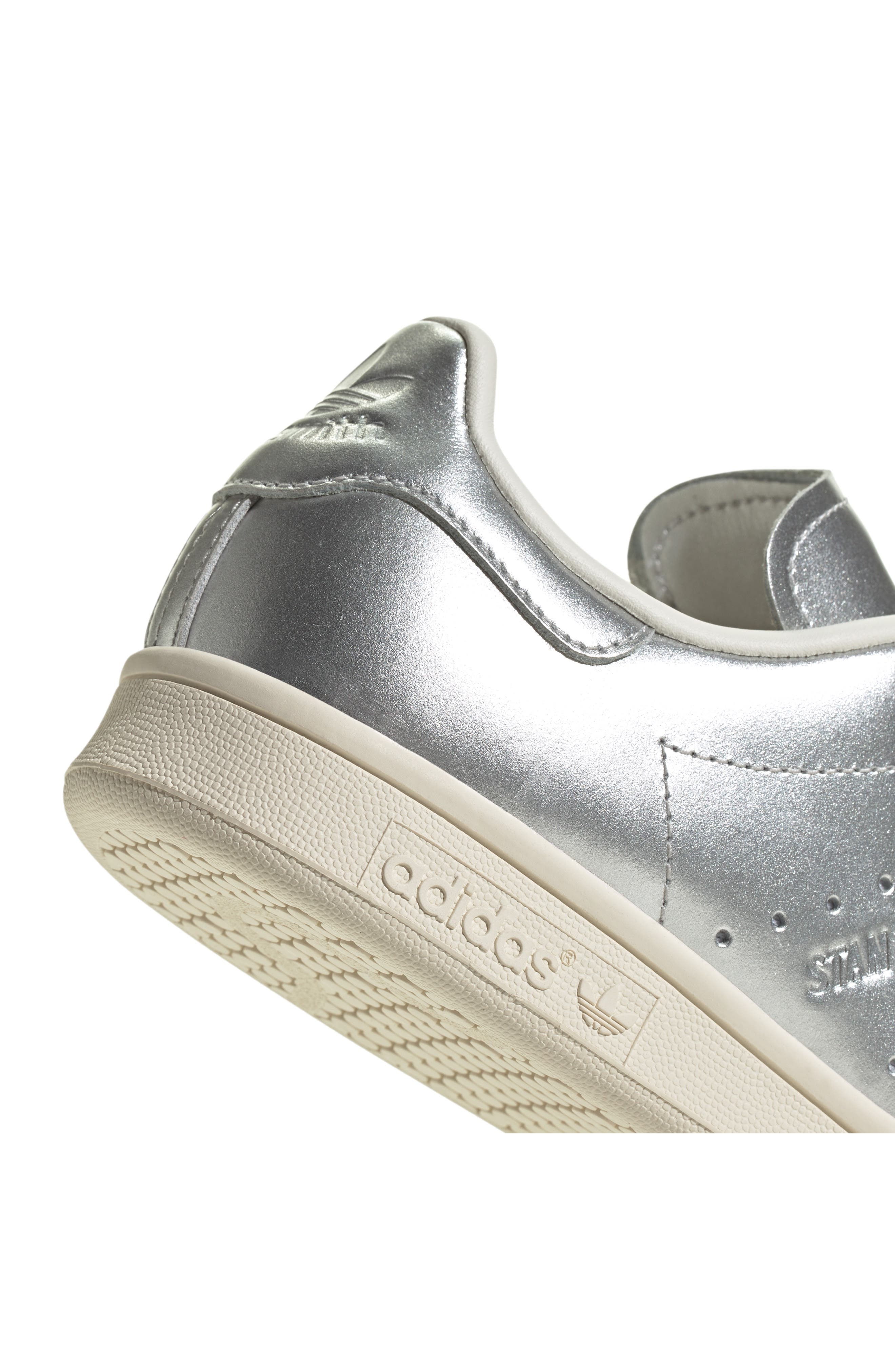 adidas Stan Smith Sneaker in Silver Met/Silver Met/Black at Nordstrom - 8