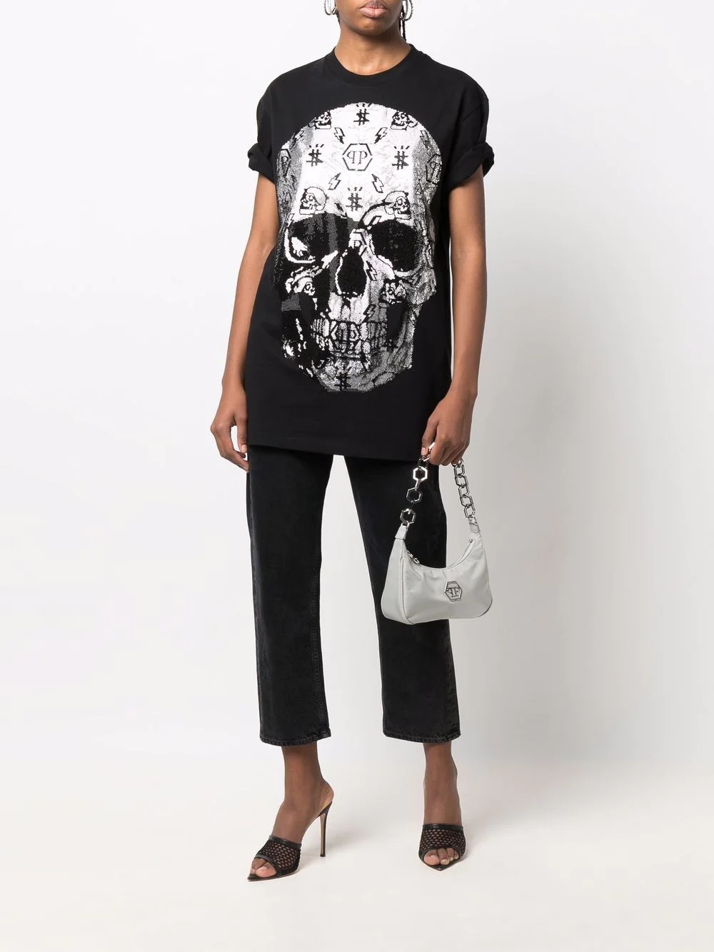 skull-print short-sleeved T-shirt - 3