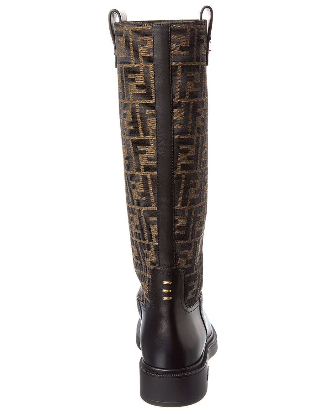 FENDI Filo FF Jacquard Canvas & Leather Knee-High Boot - 3
