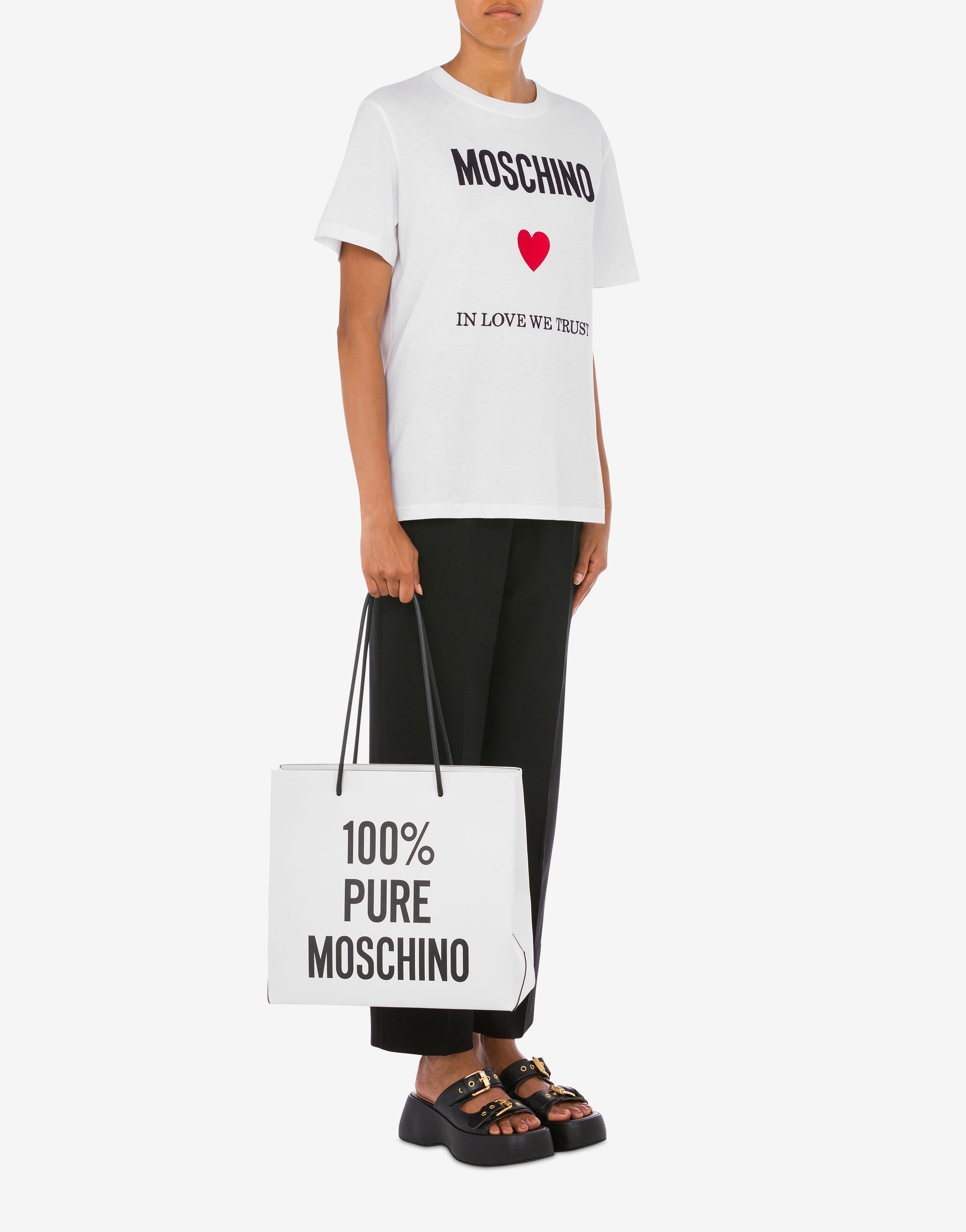 100% PURE MOSCHINO CALFSKIN SHOPPER - 5